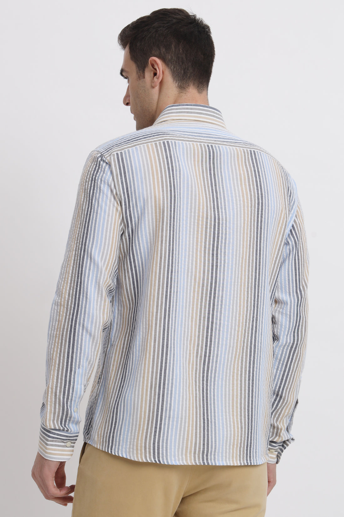 Multicolour Striped Seersucker Shirt