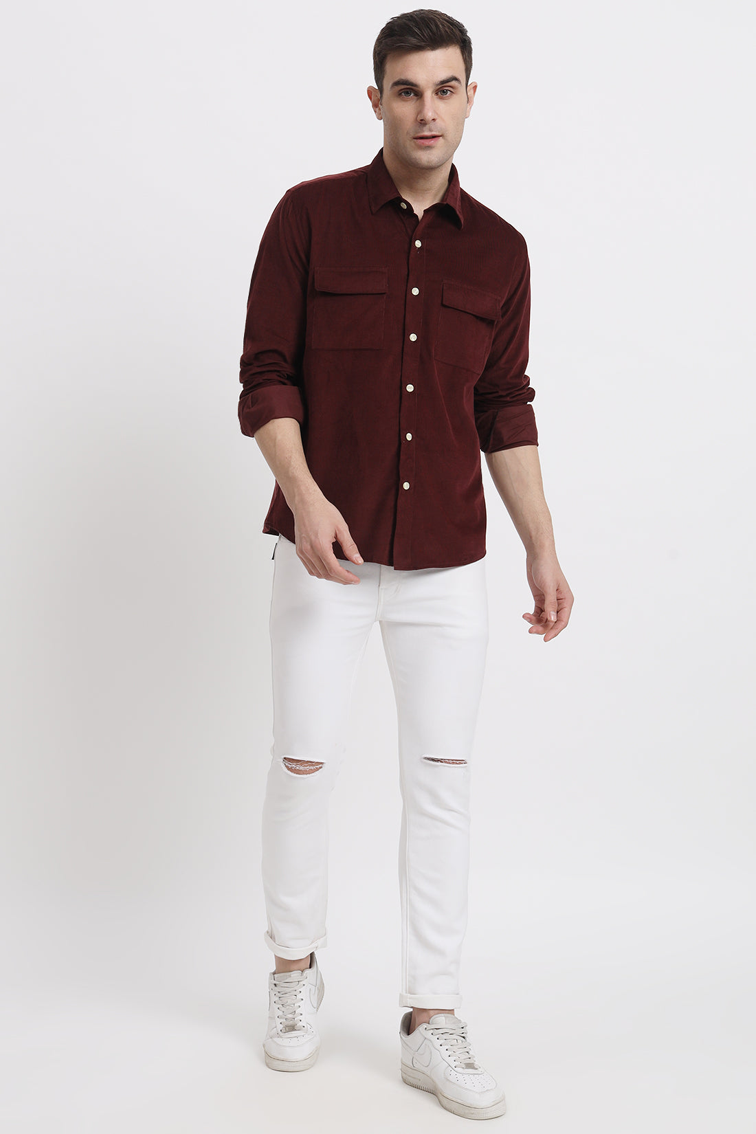 Wine Summer Corduroy Shirt