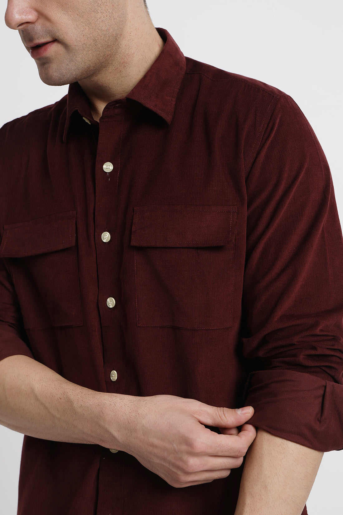 Wine Summer Corduroy Shirt