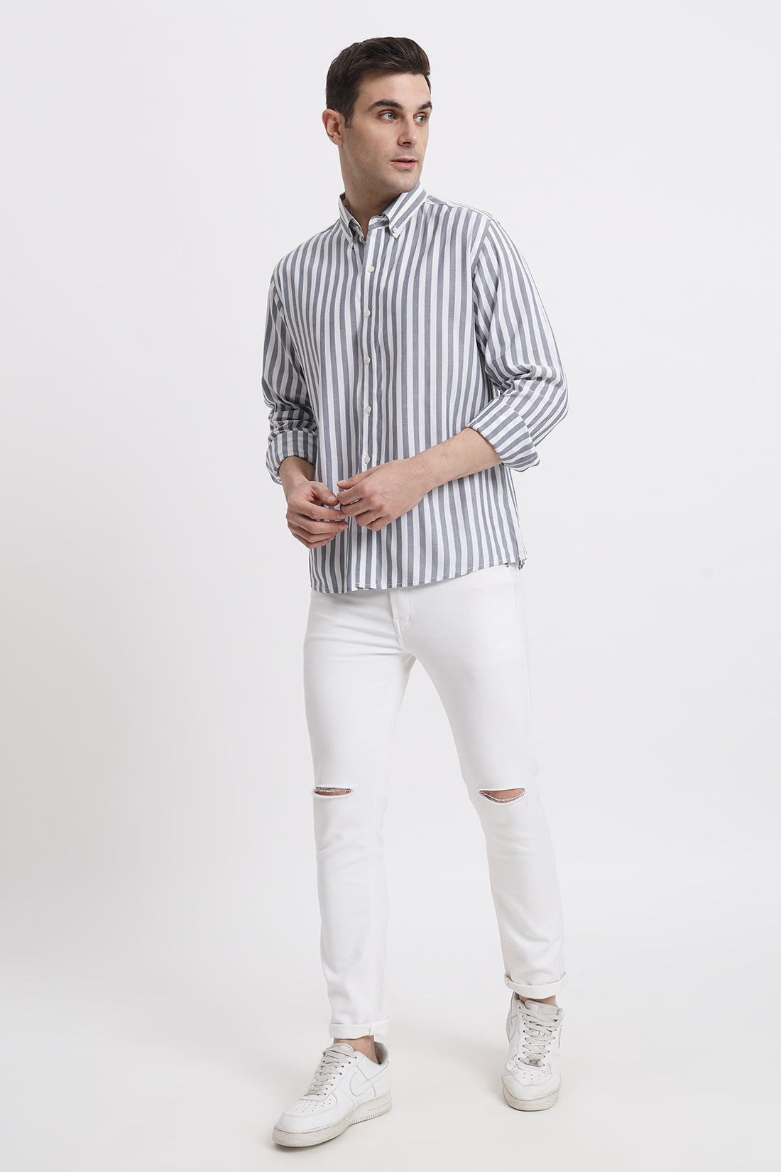 Grey Striped Shirt