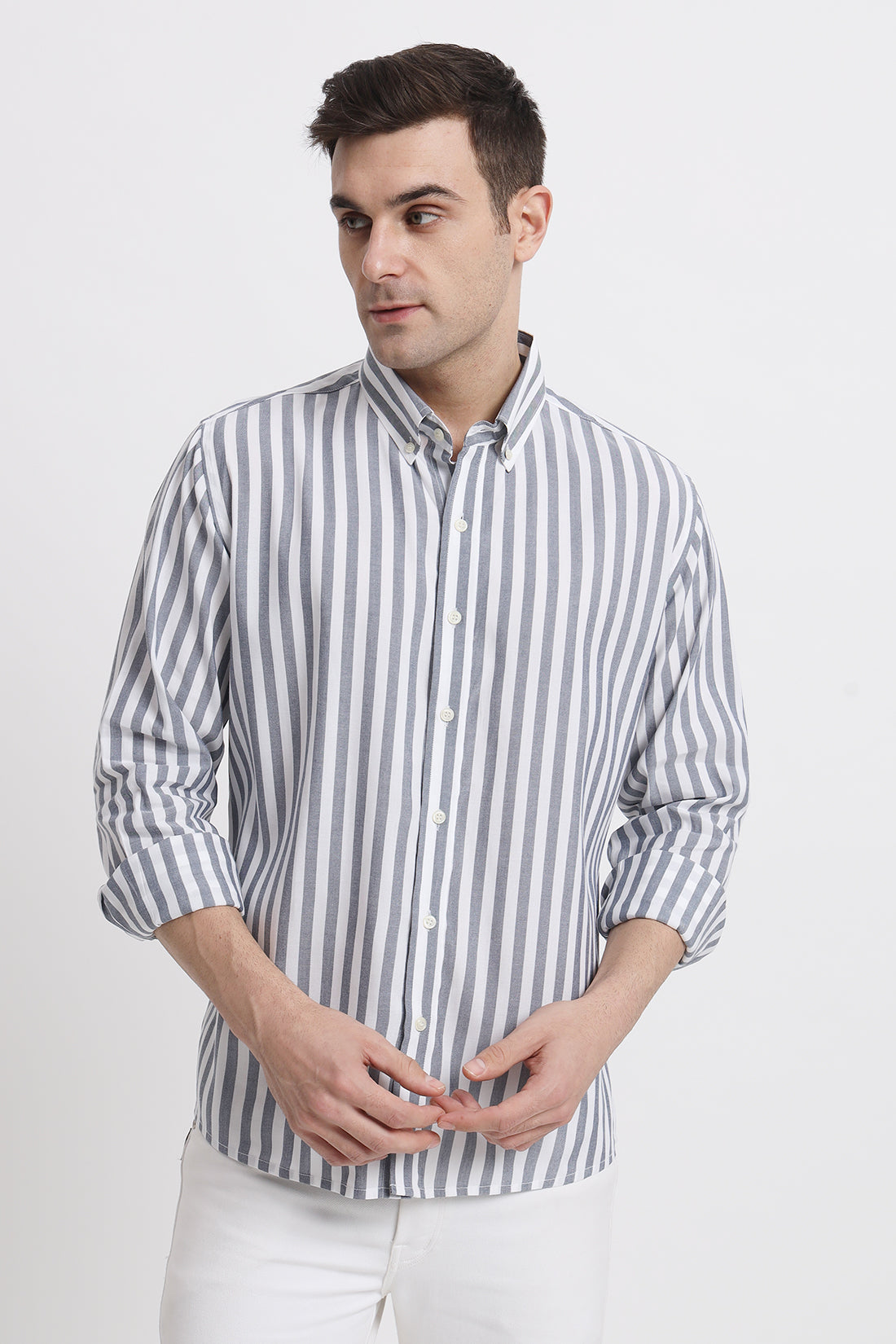 Grey Striped Shirt