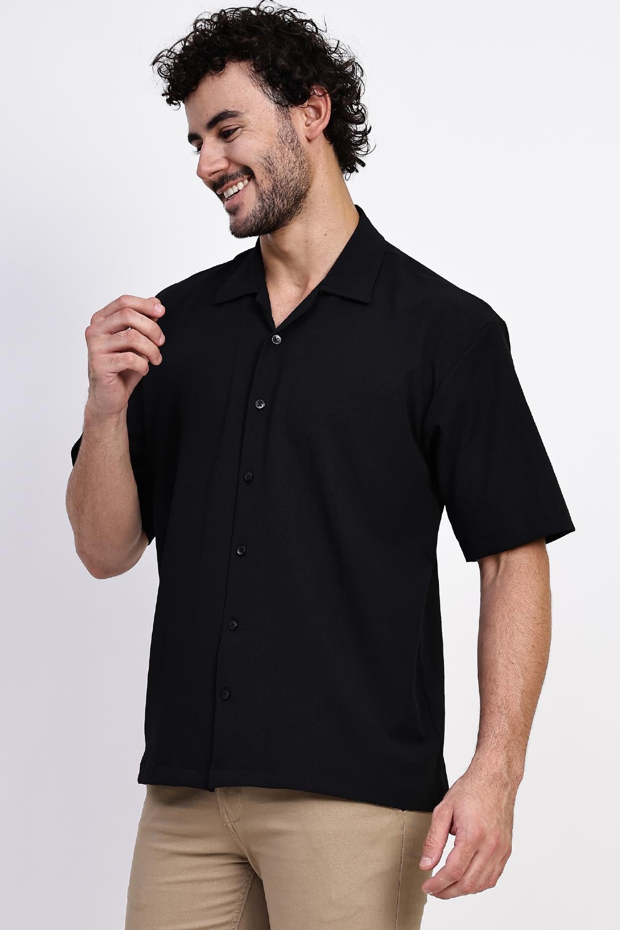 Black Textured Shirt