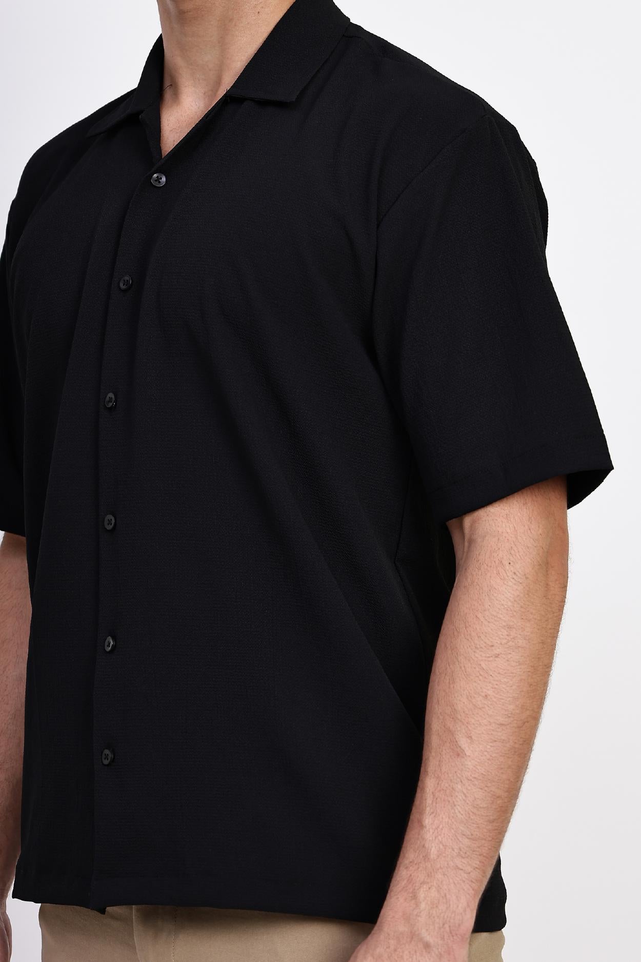 Black Textured Shirt