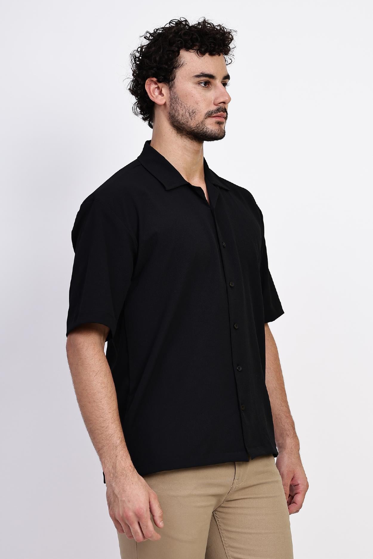 Black Textured Shirt