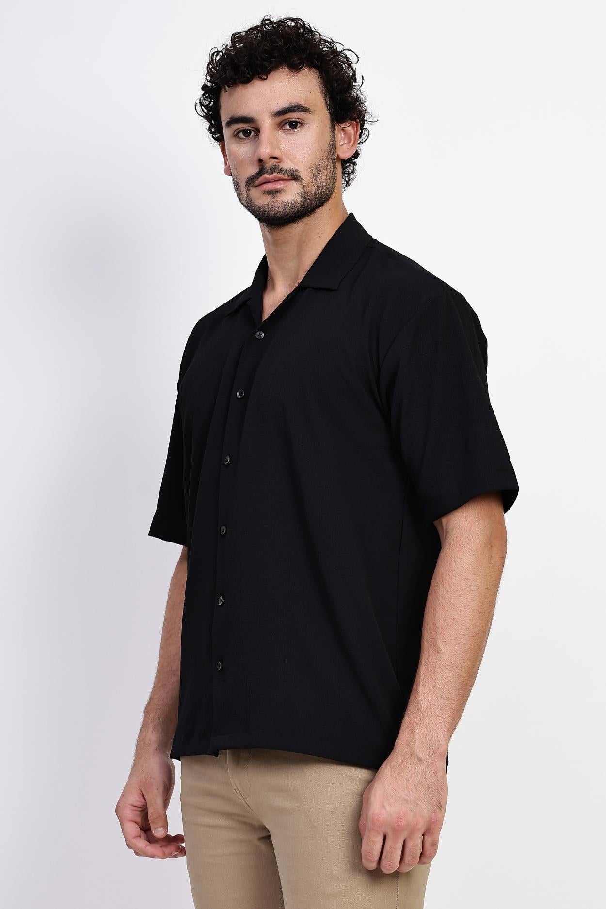 Black Textured Shirt